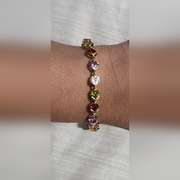 𝅺WOMEN'S Fashion  Multi-color Gemstones Bracelet - Picture 3 of 7